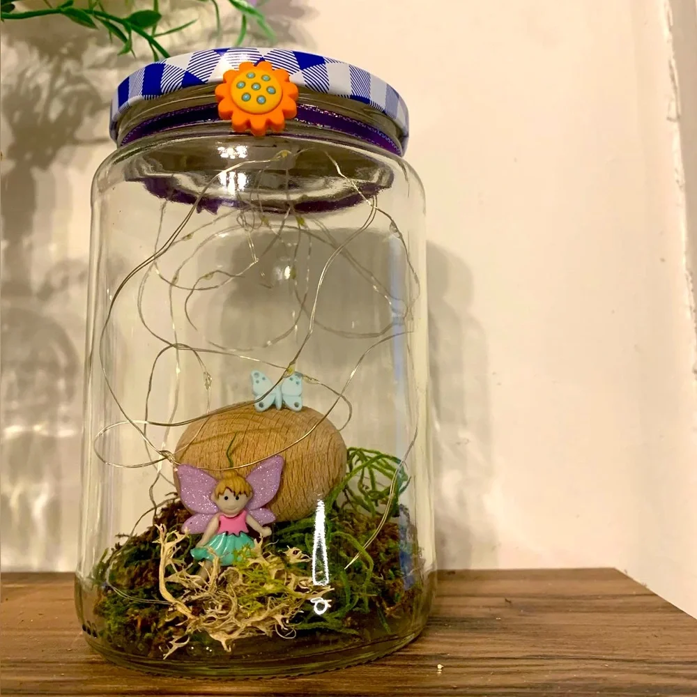 Hand Crafted Upcycled Fairy Mushroom Lantern